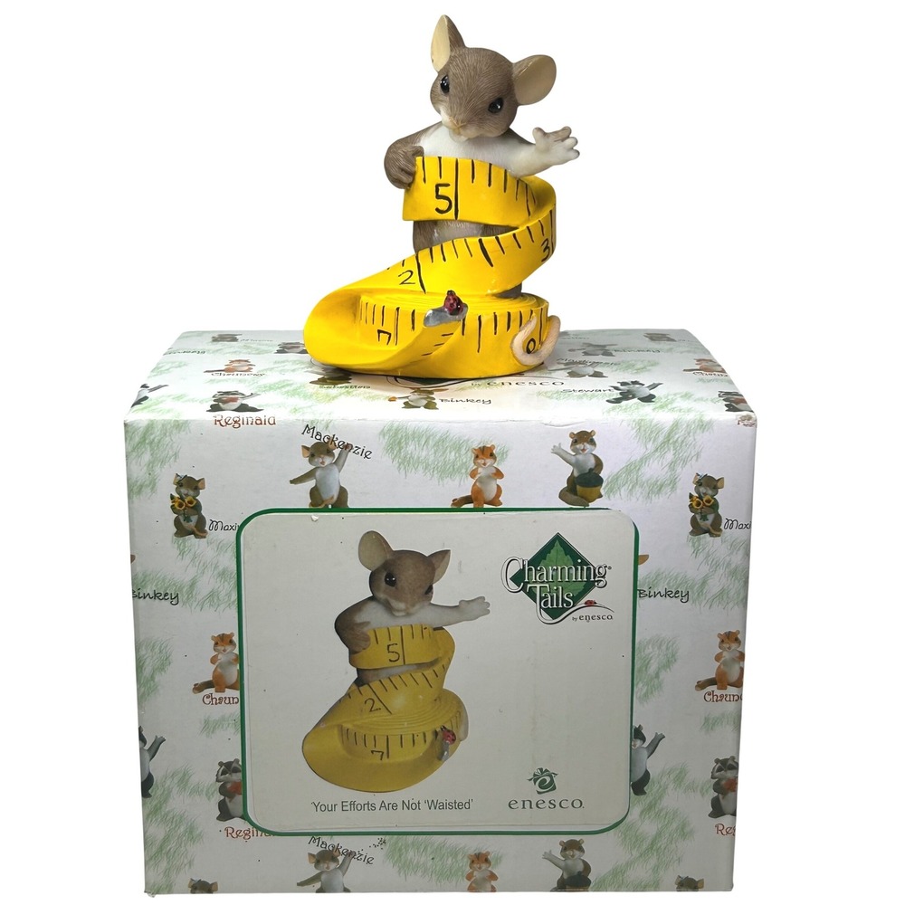 Enesco Charming Tails Mouse Figurine Your Efforts Are Not Waisted‎ 4027096 Boxed